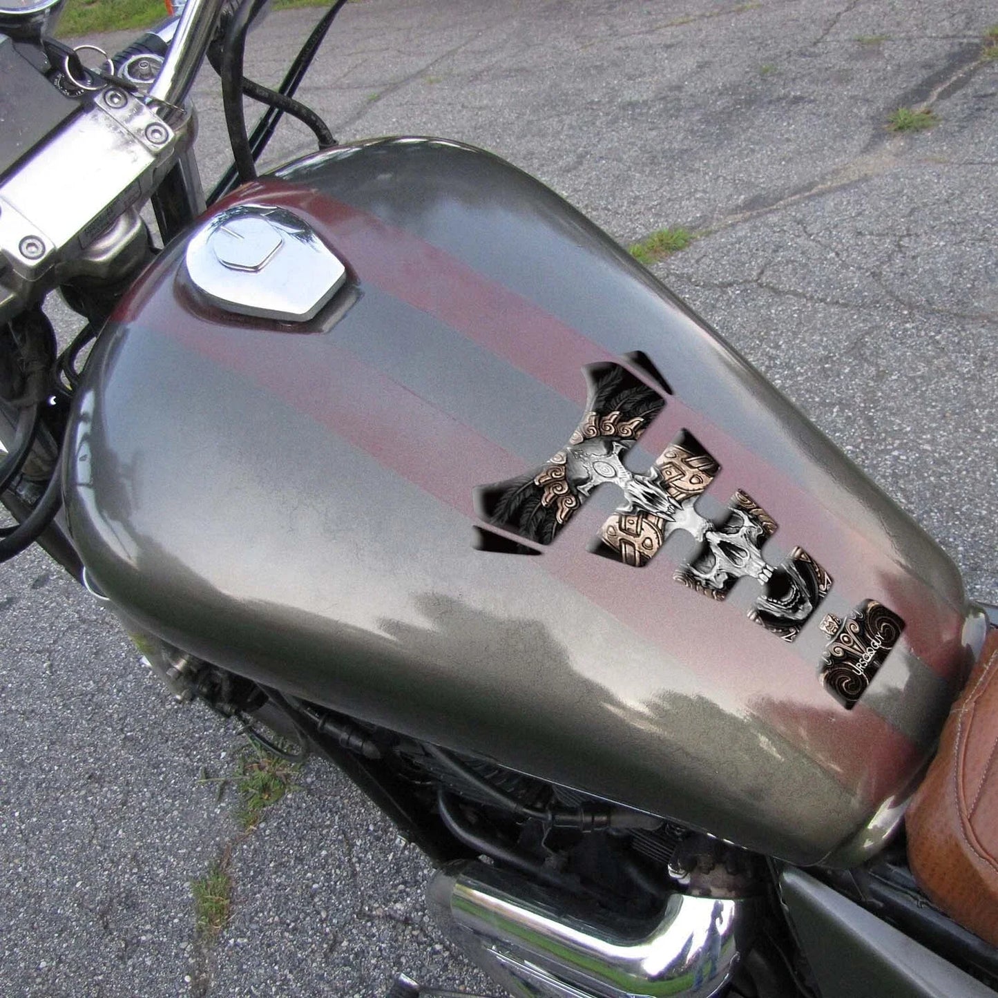 Motorcycle Skull Fuel Tank Pad