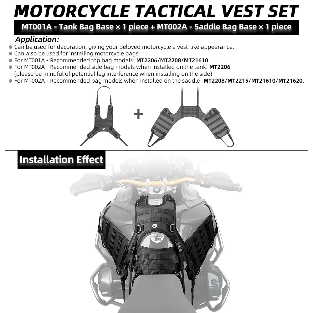 Bolsa de tanque táctico de motocicleta - Base y tanque de chaleco