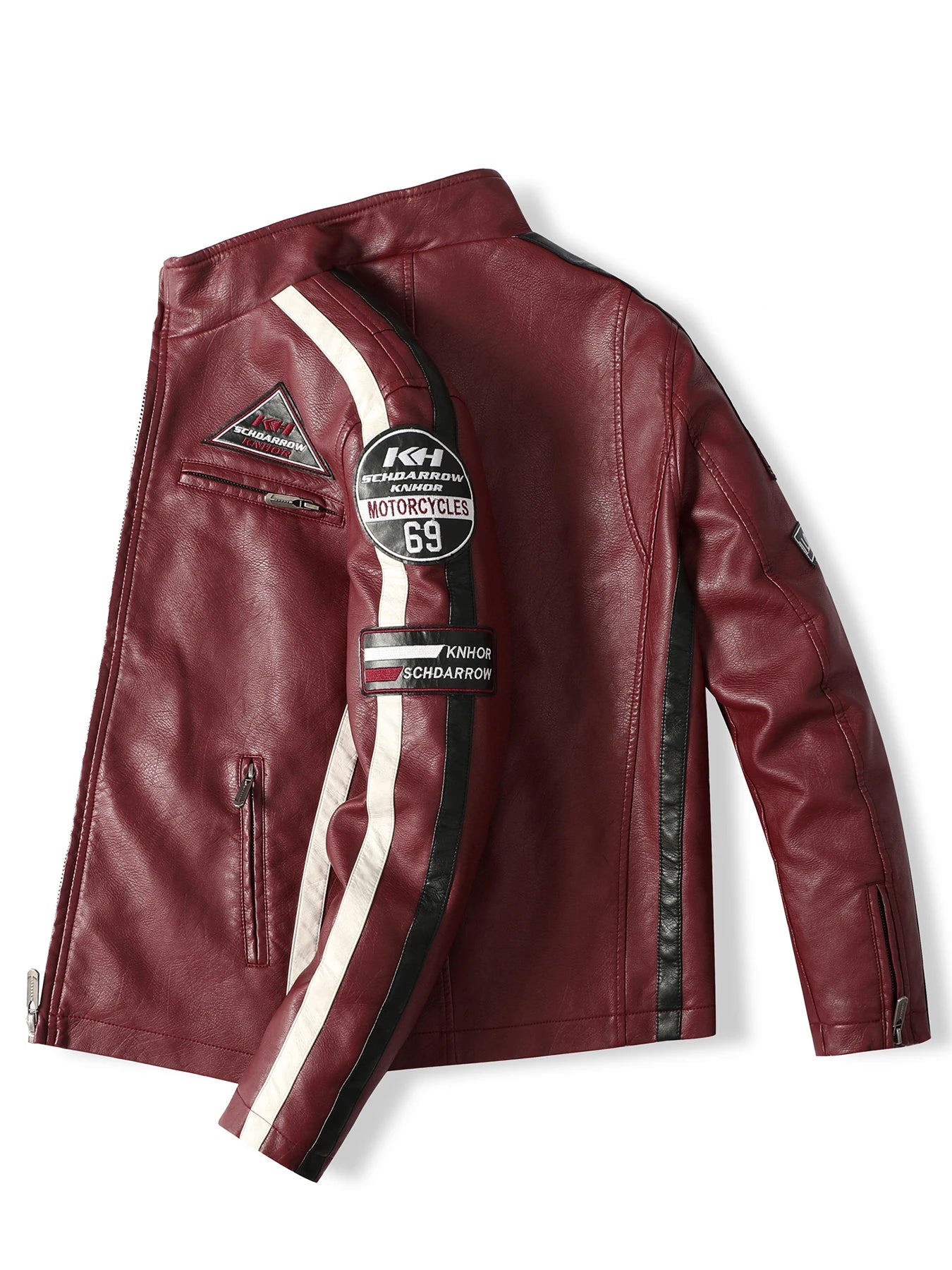 Men’s Motorcycle Racing PU Leather Jacket