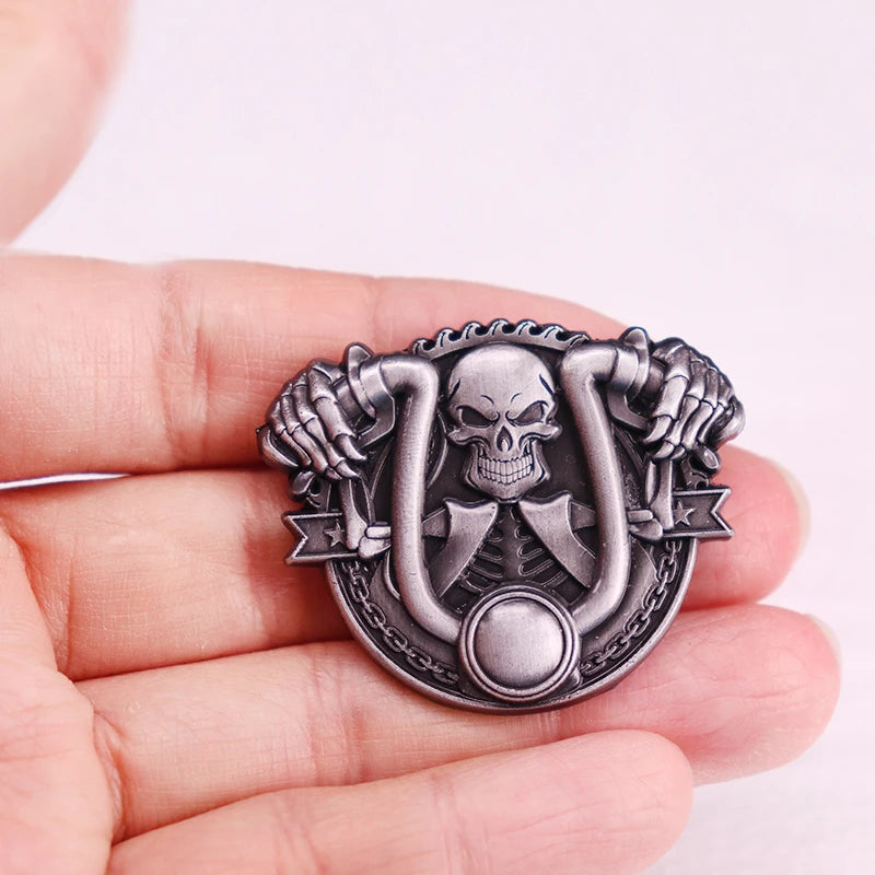 Biker Skull Motorcycle Pin