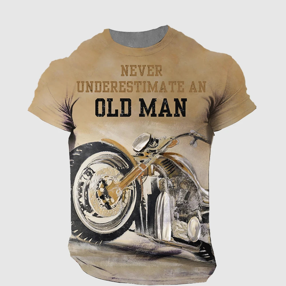 “Never Underestimate an Old Man” Motorcycle T-Shirt