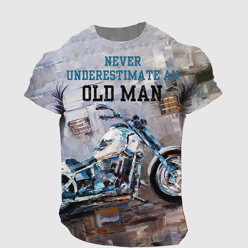 “Never Underestimate an Old Man” Motorcycle T-Shirt