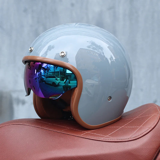 Casco motociclistico a faccia aperta retrò