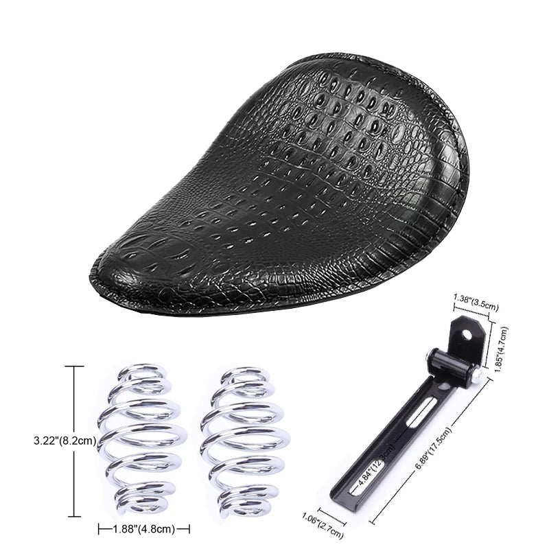 Motorcycle Leather Saddle Seat Retro