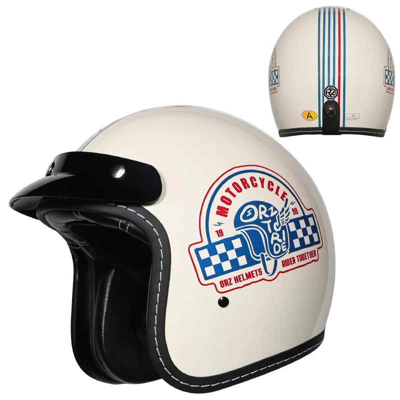 Casco de moto semiabierto
