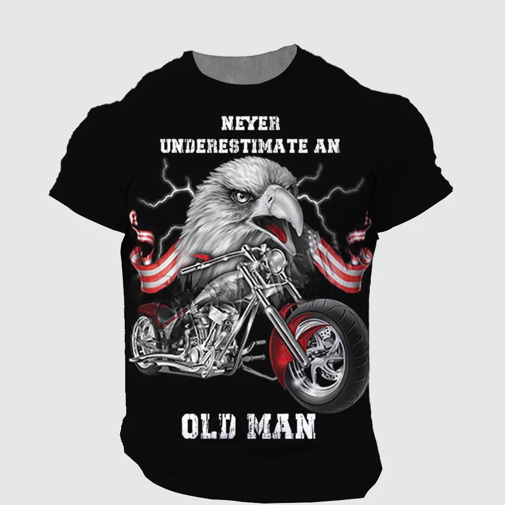 “Never Underestimate an Old Man” Motorcycle T-Shirt