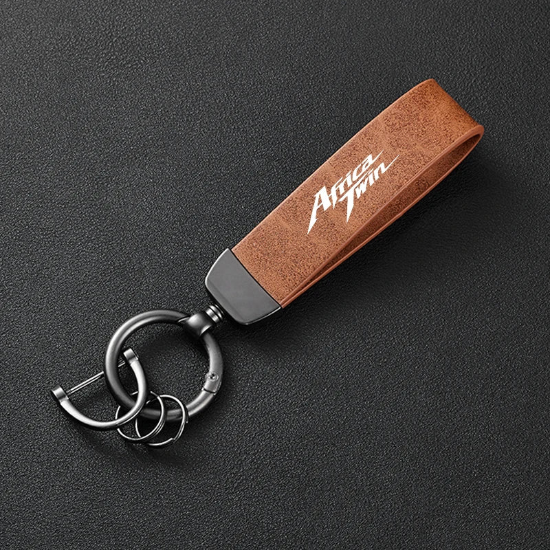 Africa Twin Leather Keychain