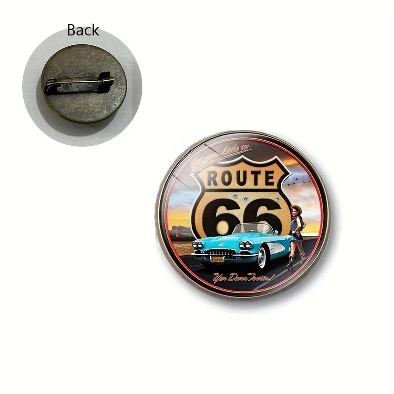 ROUTE 66 Brooch Pin – Vintage | Classic Style