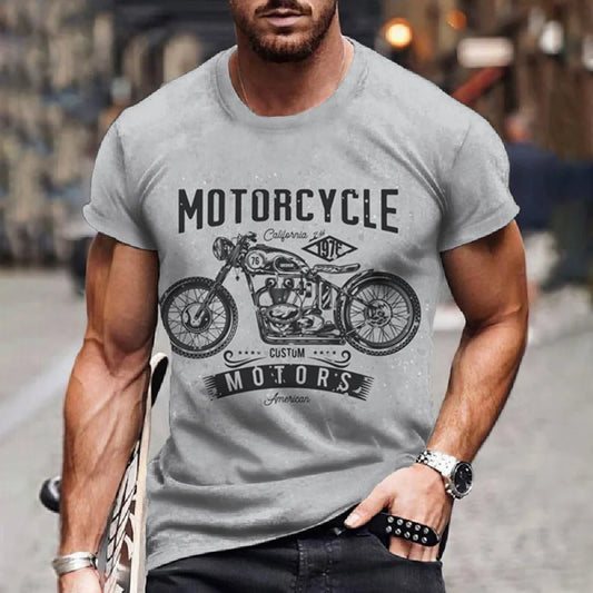 Camisa Retro Motociclista De Algodón