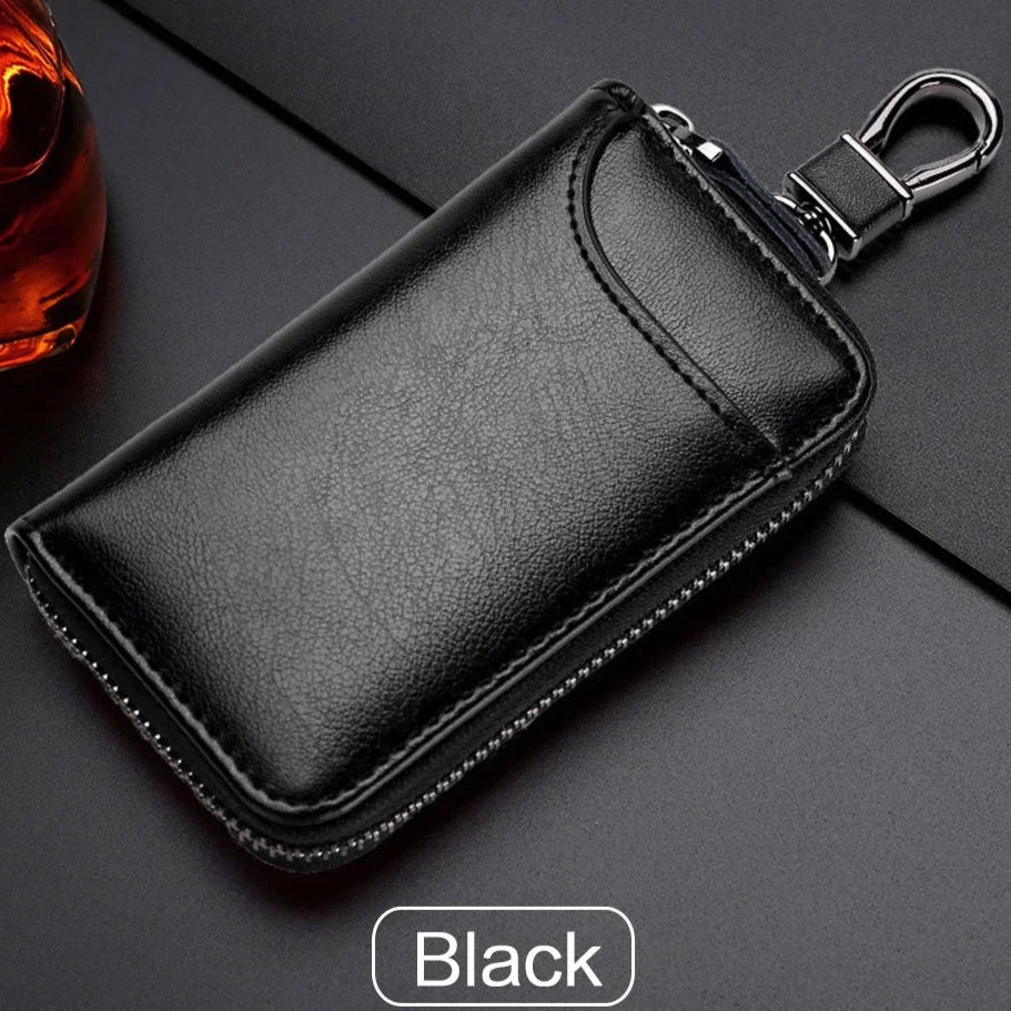 Leather Zipper Key Case