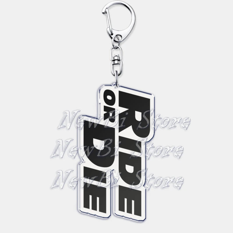 Ride or Die Letters Keyring