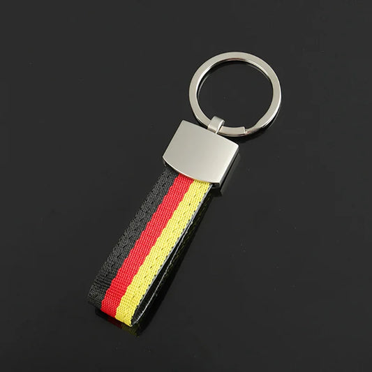 Multi-Color Stripe Fabric Keychain