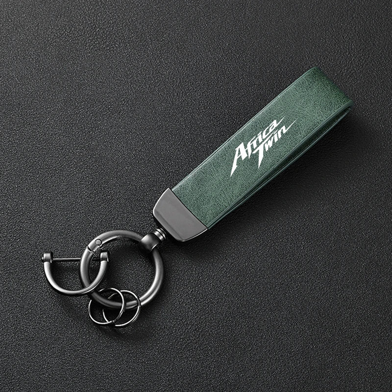 Africa Twin Leather Keychain