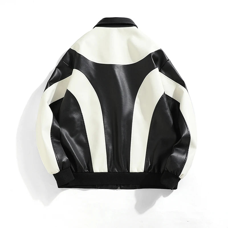 Men’s Faux Leather Padded Windbreaker 