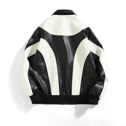 Men’s Faux Leather Padded Windbreaker 