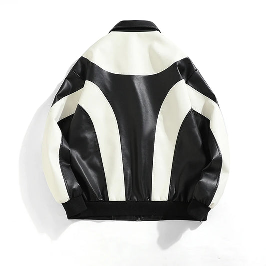 Men’s Faux Leather Padded Windbreaker 