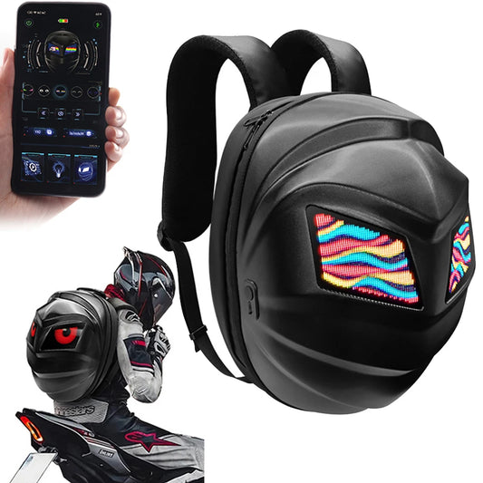 Bluetooth Control LED Eyes Motorcycle Backpack