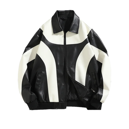 Men’s Faux Leather Padded Windbreaker 
