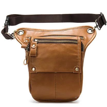 Genuine Leather Leg Bag in Waist Pack