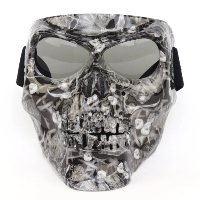 قناع الوجه للدراجات النارية على شكل جمجمة 
