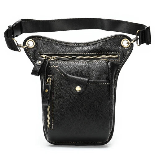 Genuine Leather Leg Bag in Waist Pack
