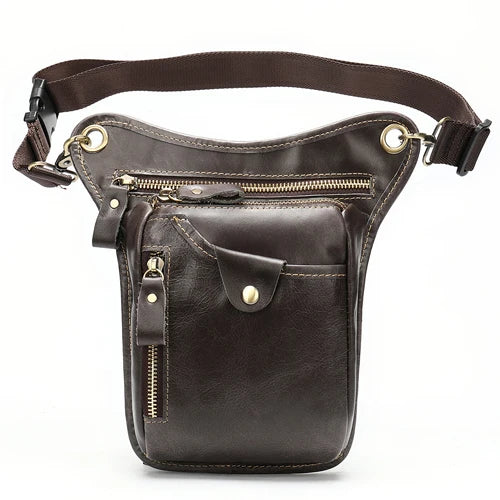 Genuine Leather Leg Bag in Waist Pack