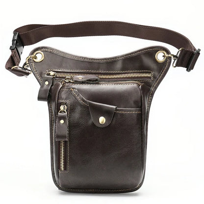 Genuine Leather Leg Bag in Waist Pack