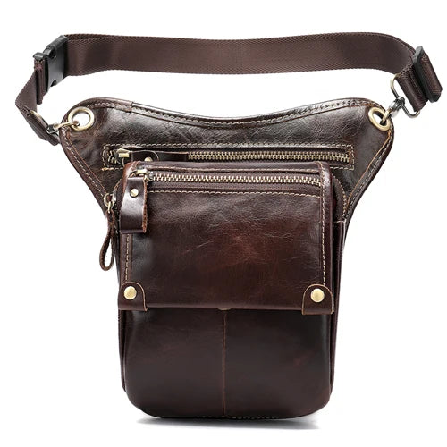 Genuine Leather Leg Bag in Waist Pack