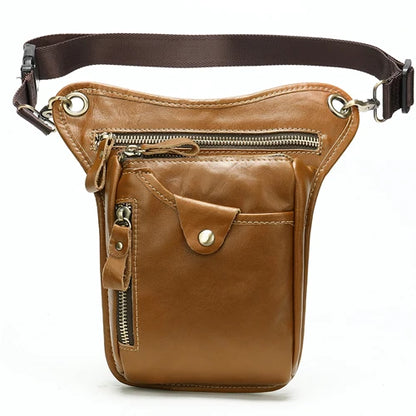 Genuine Leather Leg Bag in Waist Pack