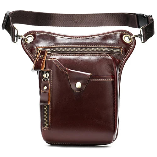 Genuine Leather Leg Bag in Waist Pack
