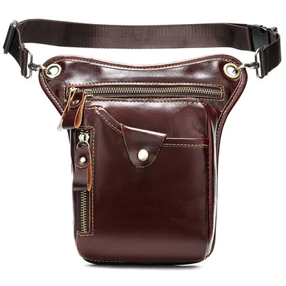 Genuine Leather Leg Bag in Waist Pack