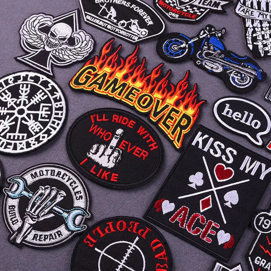 Punk Motorcycle Patches for Jackets 