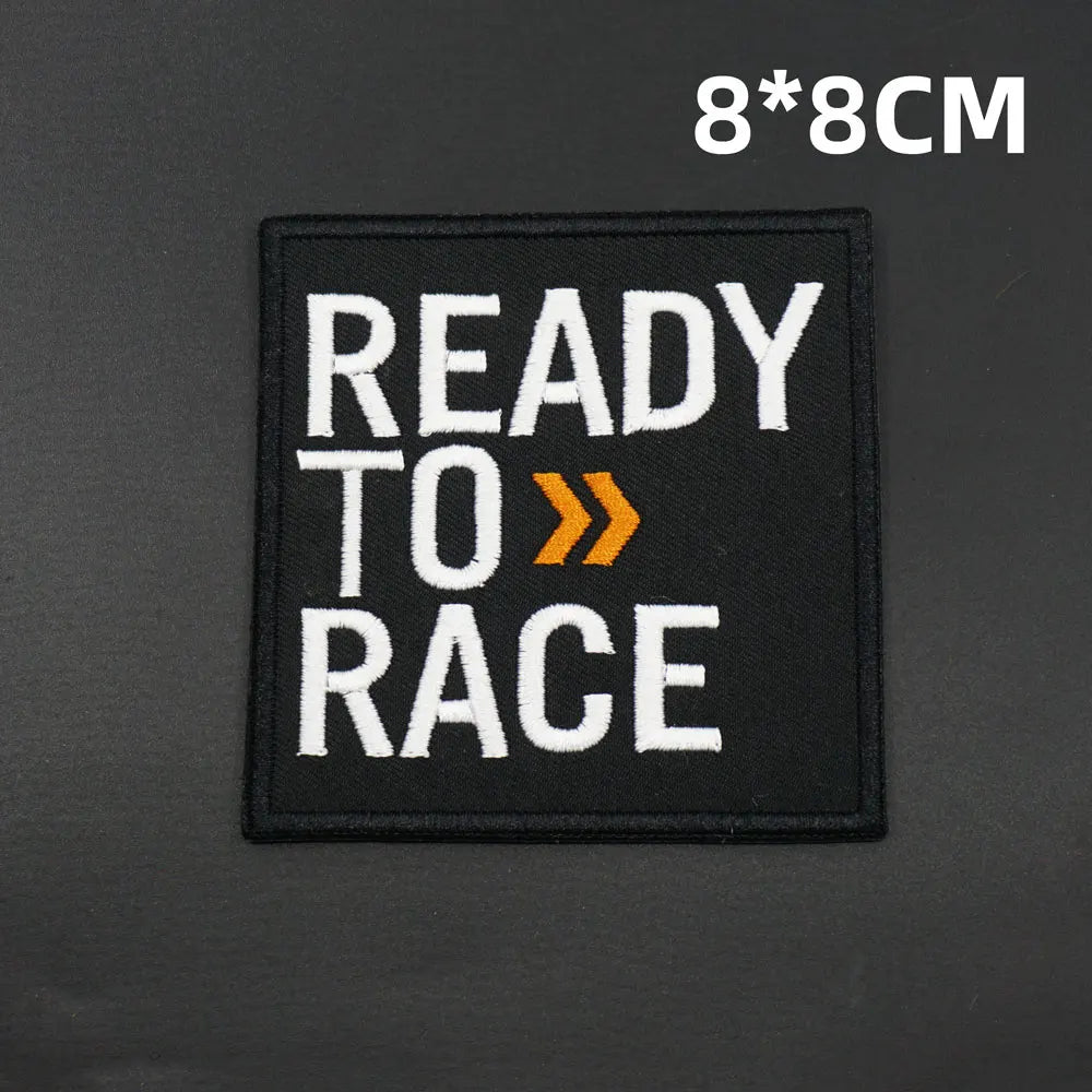 READY TO RACE Embroidered Patches 