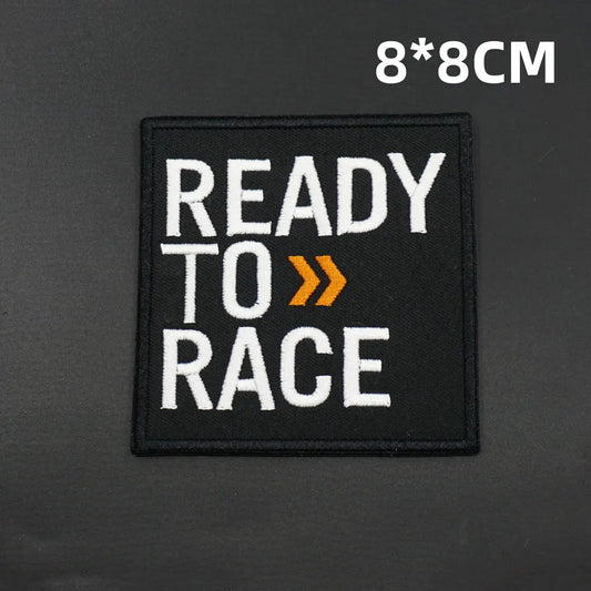 READY TO RACE Embroidered Patches 