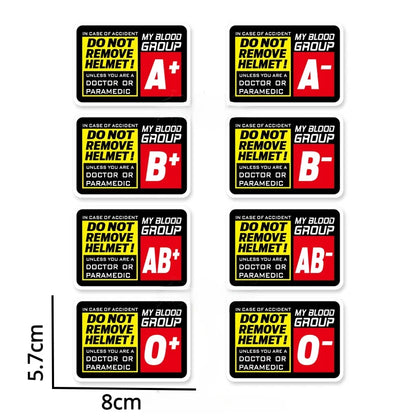Blood Type Race Helmet Sticker