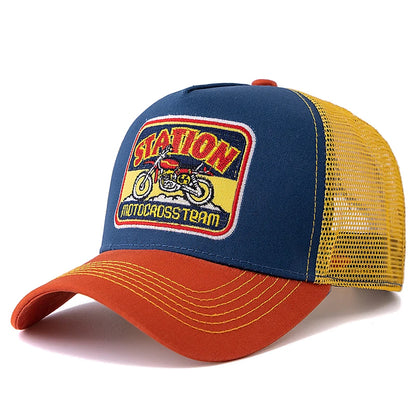 Cappello da camionista retrò della squadra di motocross