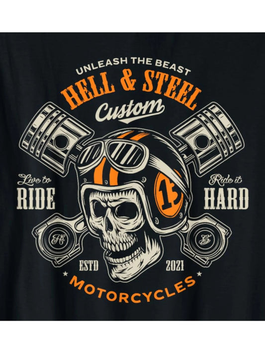 Hell & Steel Custom Motorcycle T-Shirt 