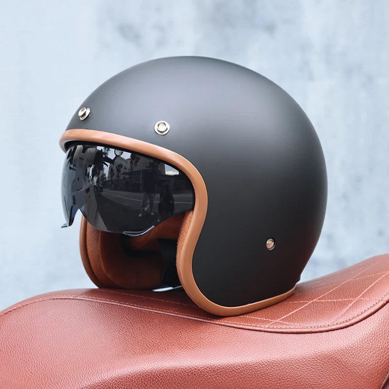 Retro Open Face Motorcycle Helmet 