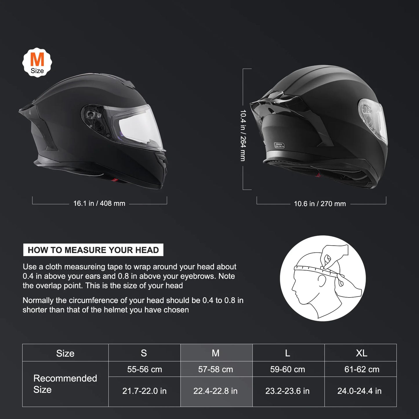 Full Face Smart Helmet with Bluetooth 