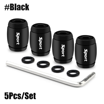 4 Pcs Sport Metallic Valve Caps 