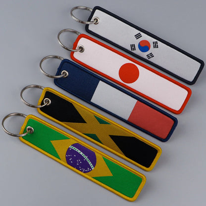 National Flag Fabric Keychain