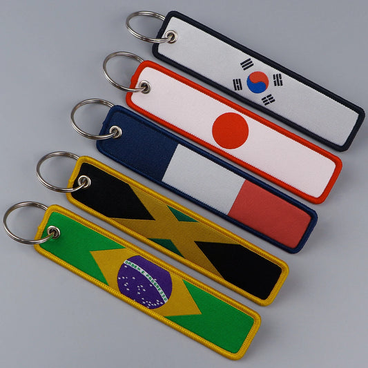 National Flag Fabric Keychain