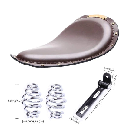 Motorcycle Leather Saddle Seat Retro 