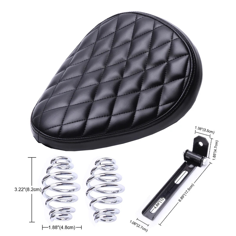 Motorcycle Leather Saddle Seat Retro 