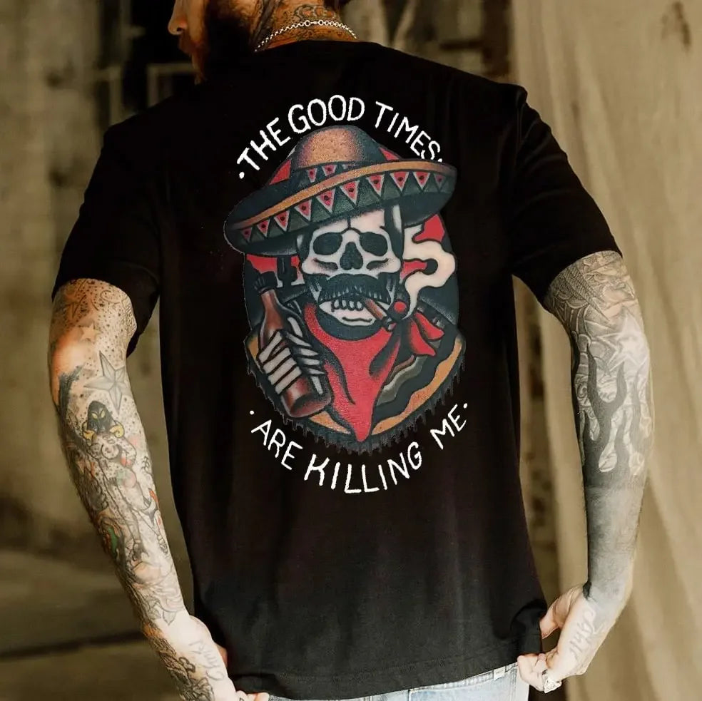 Biker Skull Graphic Shirts 
