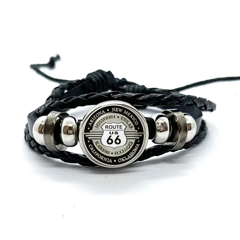 Route 66 Leather Premium Bracelet 