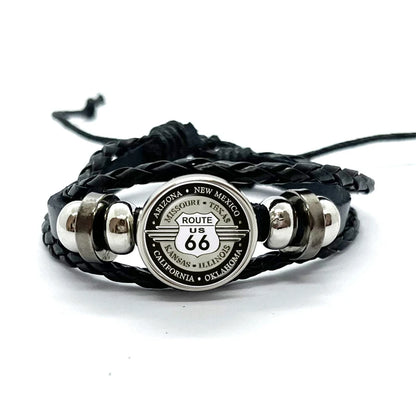 Route 66 Leather Premium Bracelet 