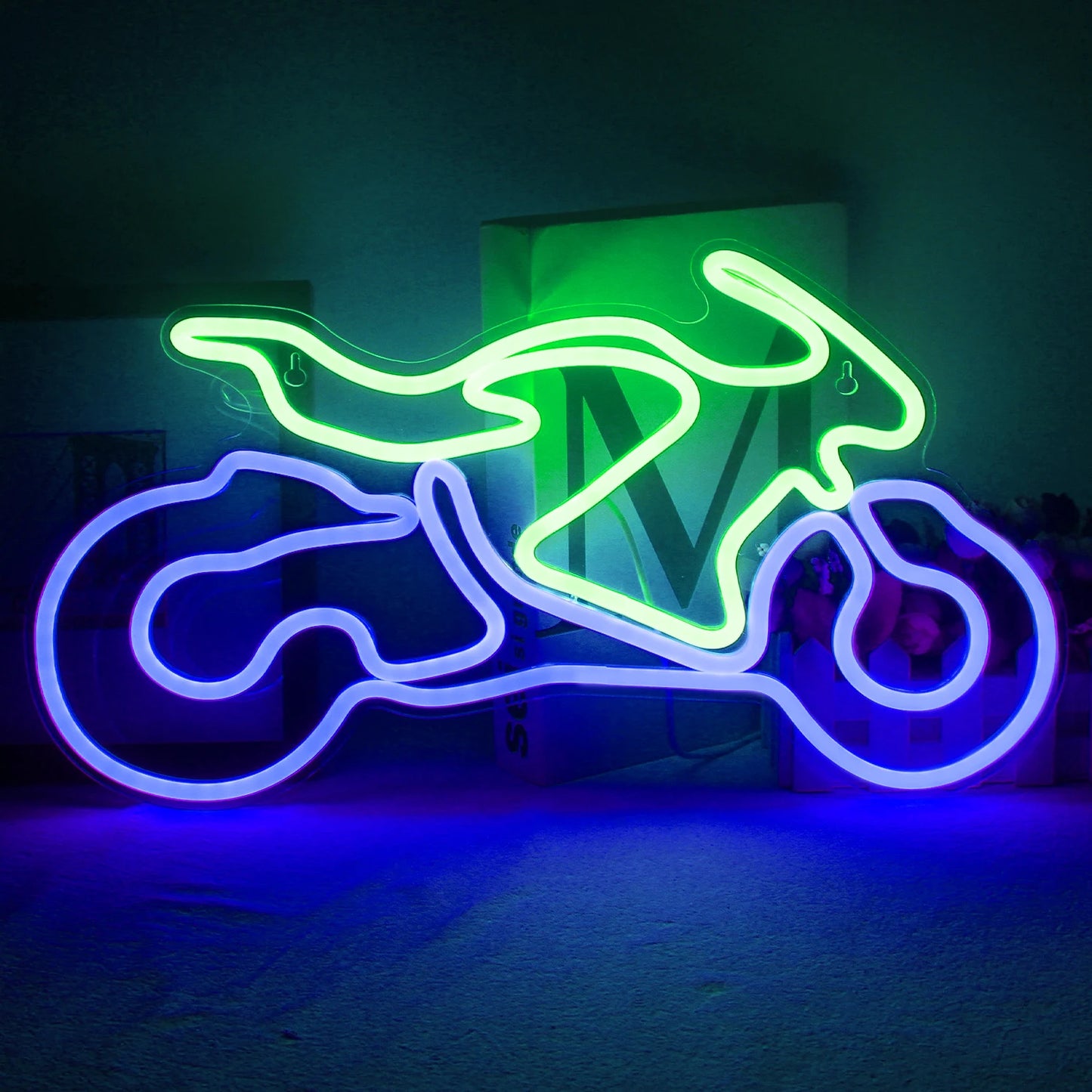 Signe du mur à LED de néon de moto 