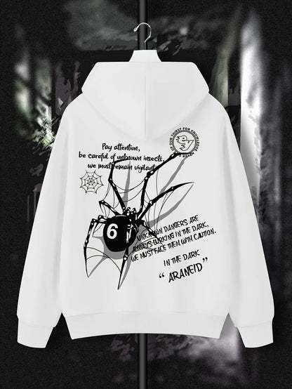 Spider Print Trendy Hooded 