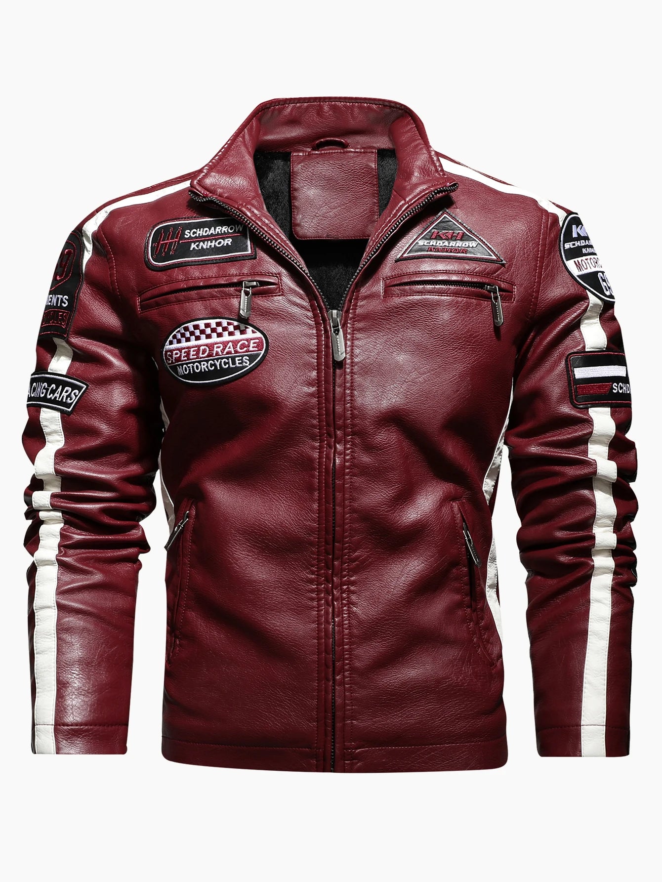 Men’s Motorcycle Racing PU Leather Jacket 